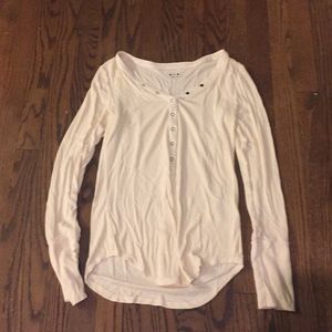 Long, comfy off-white shirt